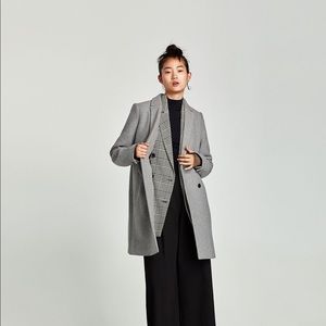 Zara Woman Grey Wool Coat